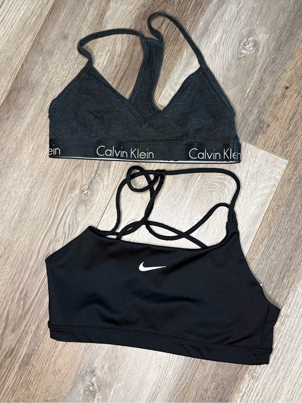 Calvin Klein Black Lace Bralette - Black Nike Sports Bra Duo